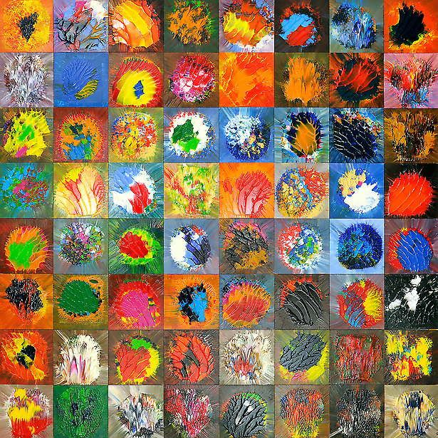 Bilderzyklus Lebenslinien <br /> Übersicht 64 Einzelbilder - Übersicht 64 Einzelbilder von Franco Thamér | Bilderzyklus Lebenslinien bei Art-Everett.com